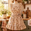 Cottage Floral Ruffle Kitchen Apron